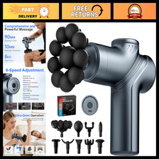 Deep Tissue Mini Massage Gun for Pain Relief Silent Muscle Massager, 9 Heads,