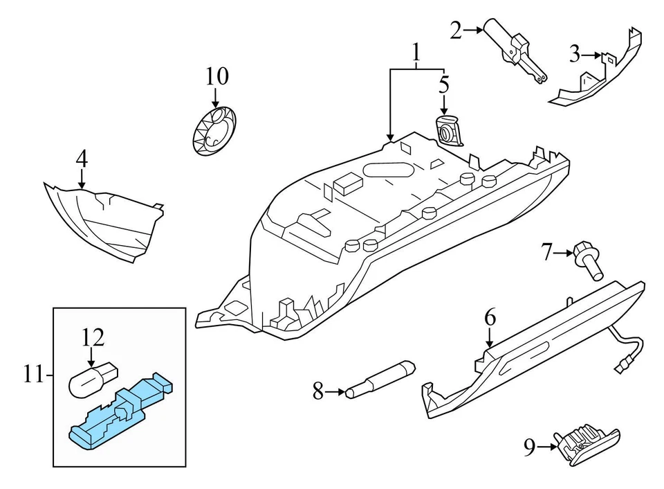 1999 - 2006 年奥迪 TT - 内部透明灯 8D0947415 — 第 3/4 张图片