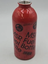 No Lid MSR 11oz Liquid Fuel Bottles Red and Black Aluminum Camping Hiking