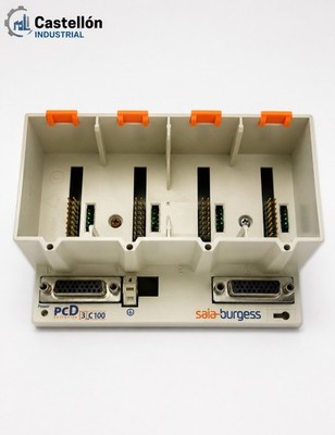 Saia Burgess PCD3.C100 PLC Extension Module Holder 4 Slots Tested Working