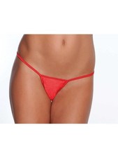 Coquette Low Rise G-String in Lycra - Available in Red, Black, White Sizes One