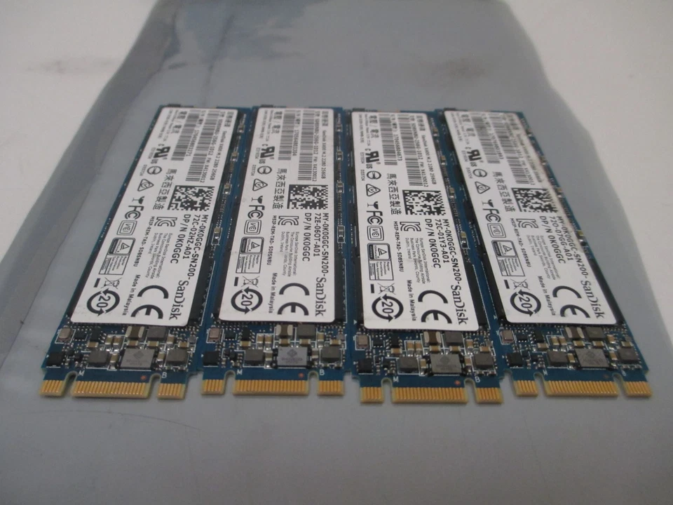 Lot of 4 Sandisk 256GB X400 M.2 2280 SSD 0K0GGC - Image 3 of 4