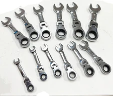 12pcs Stubby Combination Flexible End Stubby Wrench Set Metric 12-Point 8-19mm