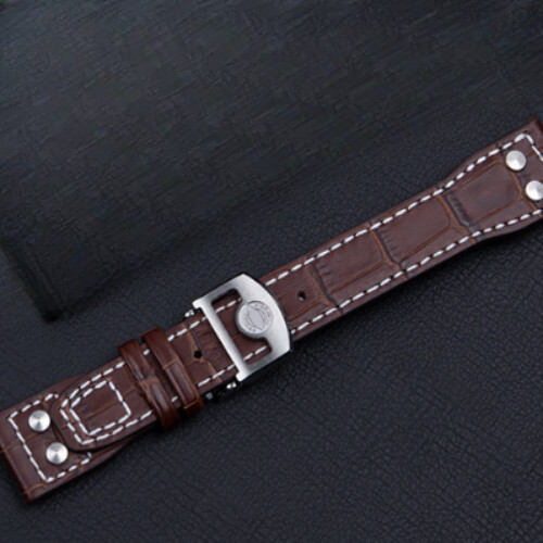 High Quality Genuine Leather Watch Straps mens Rivet Band 20/21/22mm for IWC - Picture 8 of 12