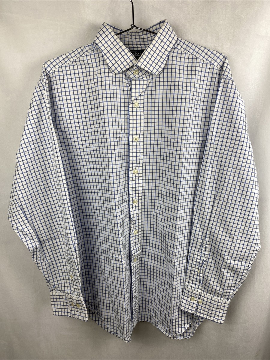 Polo Mens Size M Slim Fit Striped Button Up Short