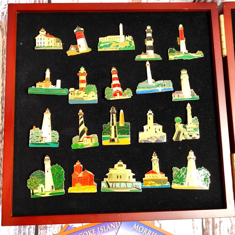 WILLABEE-WARD LOT OF 40 Lighthouse Pin Collection Lapel Pins w/Display Box/More. - Image 4 of 4