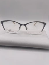 New Cafe Boutique CB 1048 C1 52-16-135 Light Brown Half Rim Eyeglasses Frame D12