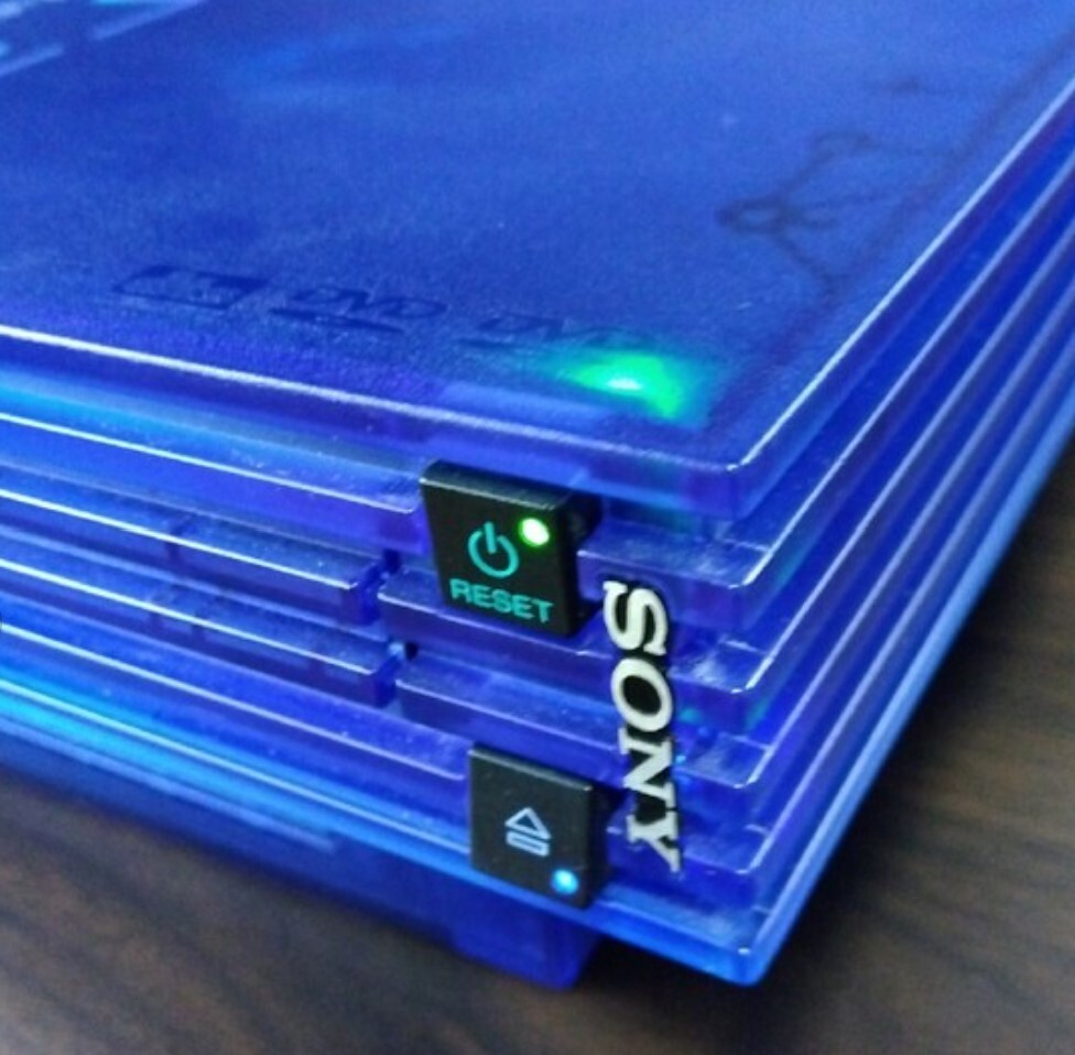 SONY PlayStation2 PS2 SCPH 37000 Ocean Blue Skeleton Color Game