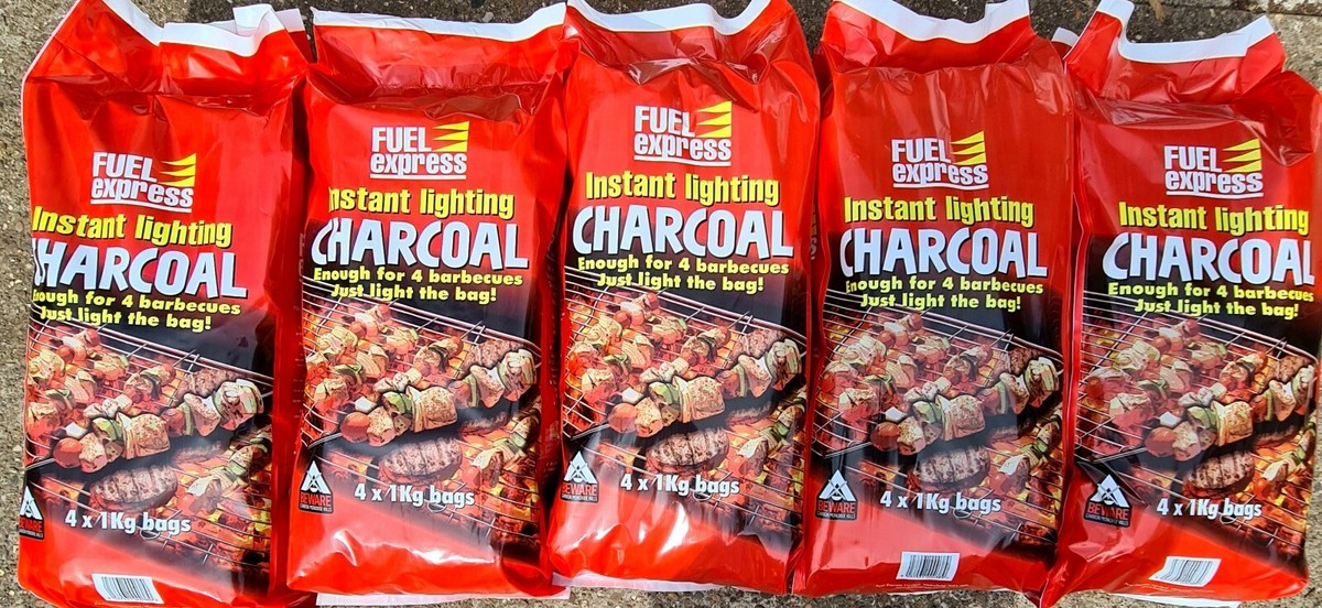5×4 pack instant light bbq lumpwood charcoal 20×1kg