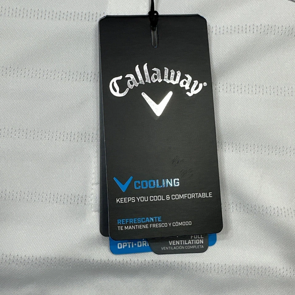 Camisa Polo Callaway Mujer Grande Blanca Opti Dri Performance Golf SAS Logo Exterior Foto 3 de 4