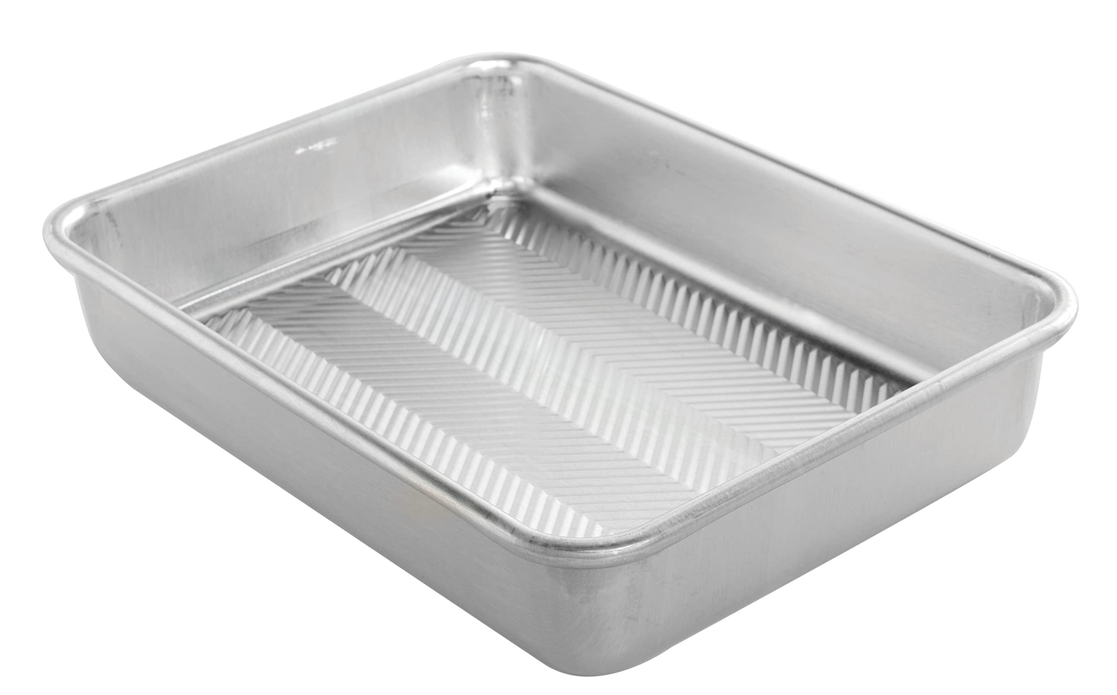 Natural Aluminum Baking Pan Embossed Prism Grid Made