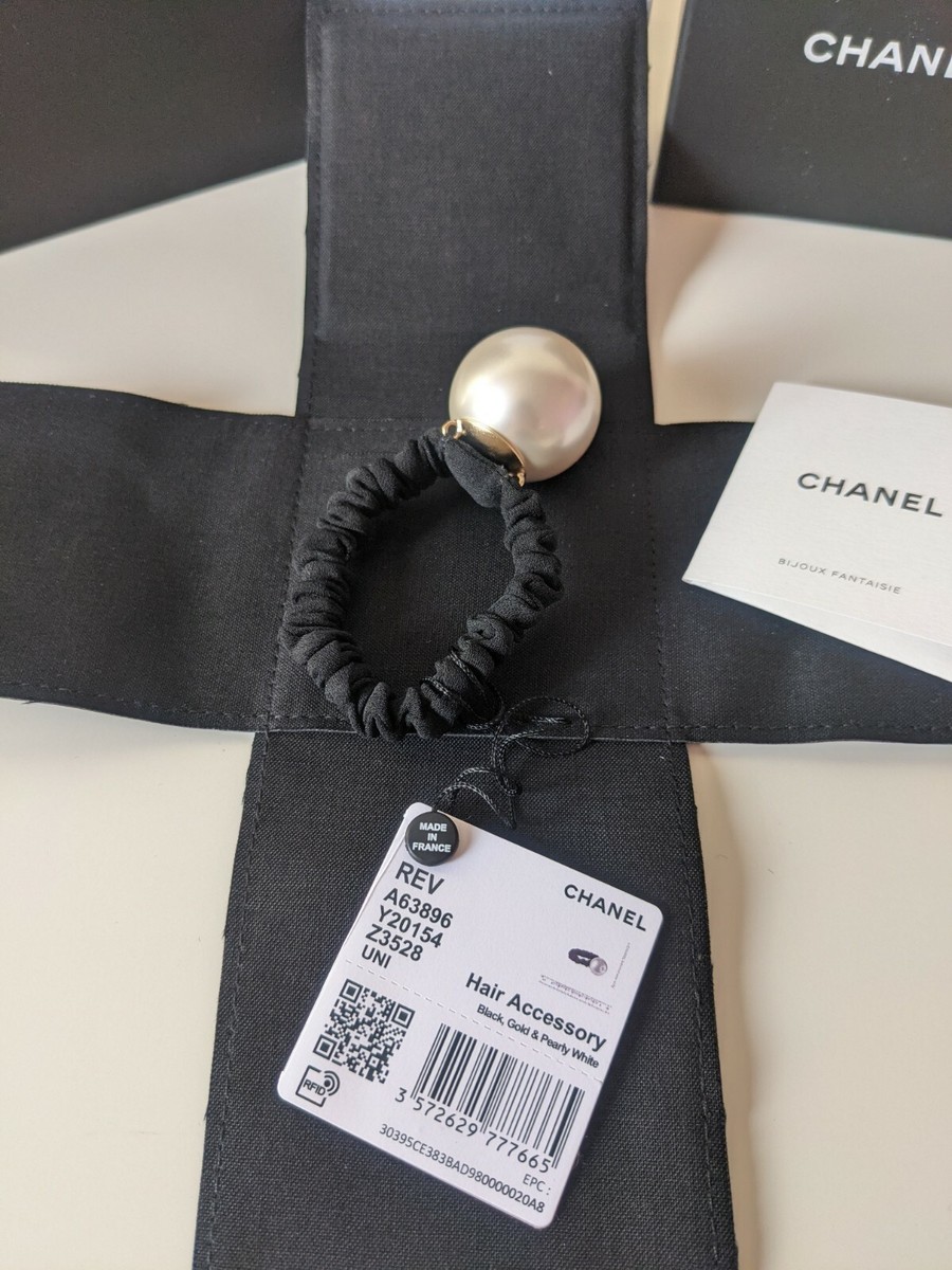 CHANEL Black Hair Tie AUTHENTIC s-l400.jpg main image 3