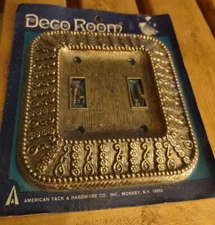 Vintage American Tack and Hardware Switch Plate Cover Ornate Contessa Ant. Gold