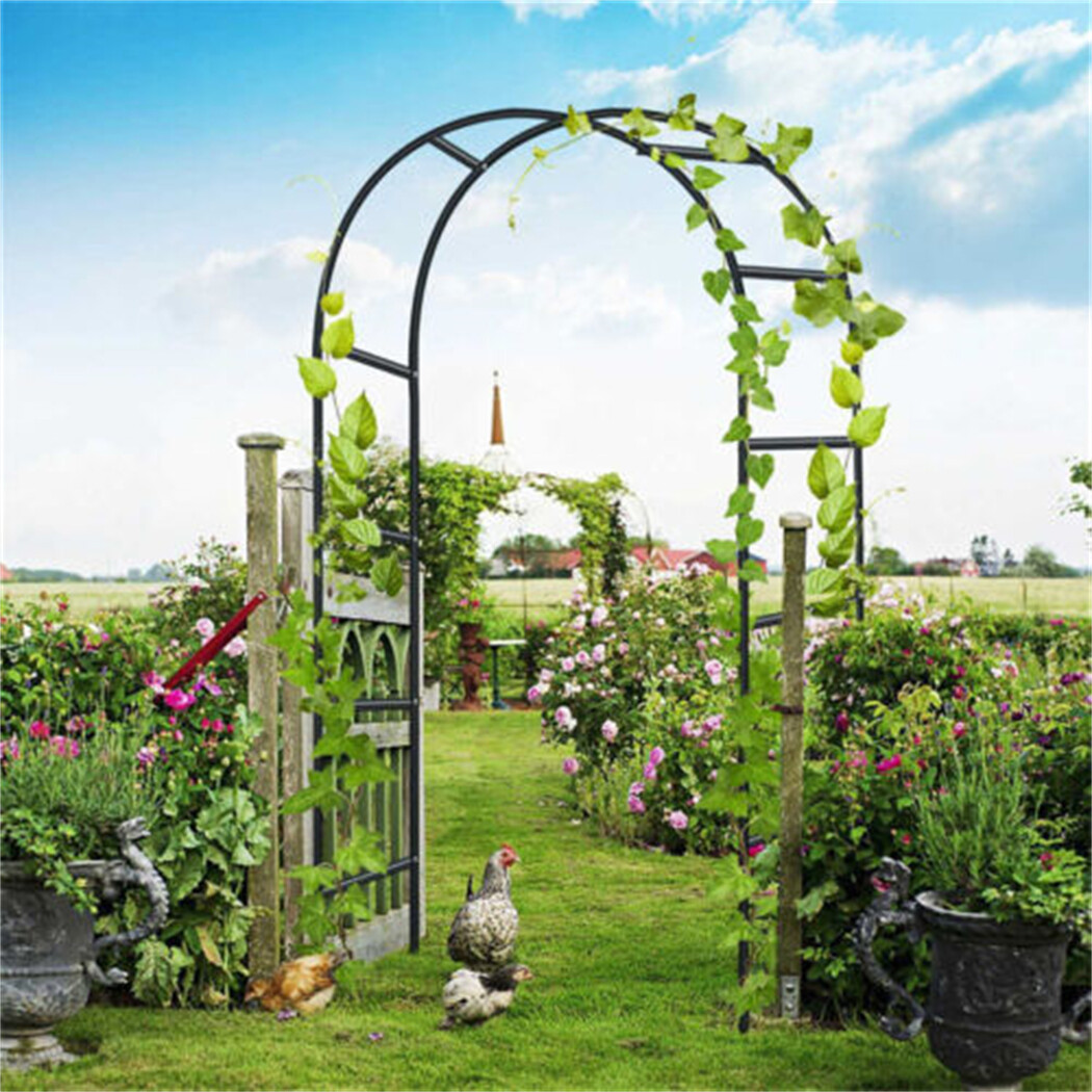 XL Solid Metal Garden Arbour Wedding Party Arch Pergola Plants Climbing Trellis
