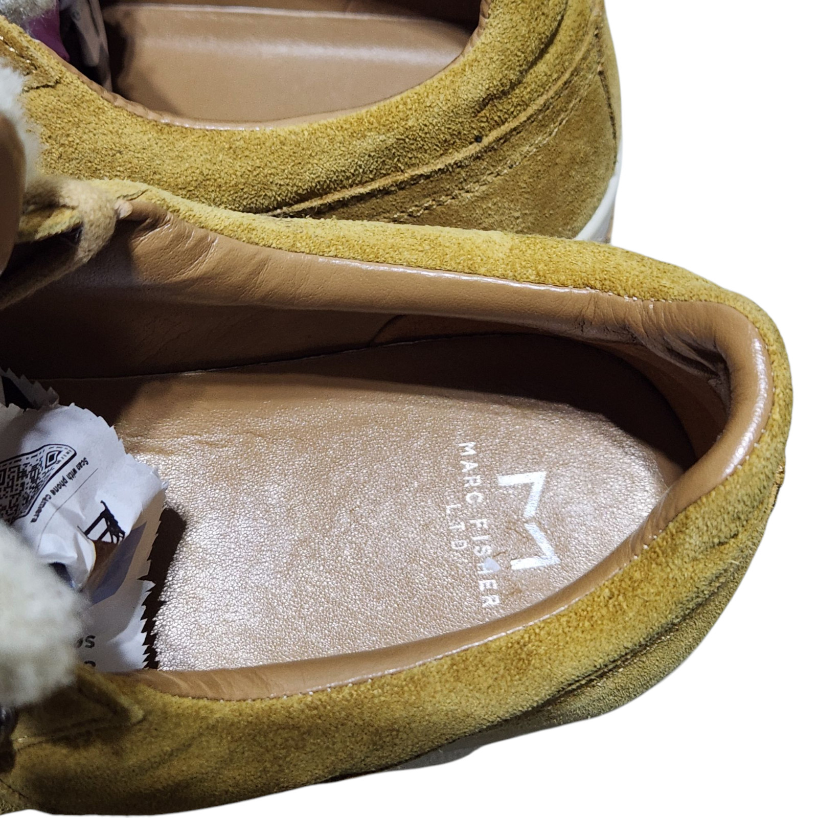 Marc Fisher Maite Platform Sneaker Women's 9 Tan Suede Lace Up Rubber