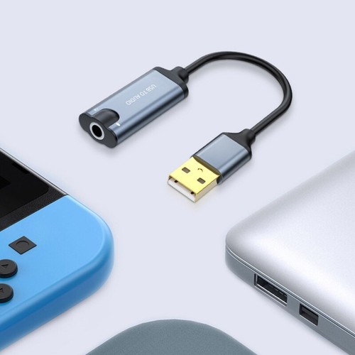 External Sound Card USB Adapter Stereo Sound Card with 3.5mm Microphone - Afbeelding 3 van 10