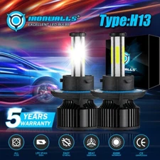 6-sides H13 9008 LED Headlight Bulbs High Low Beam Super White Bright 1000000LM