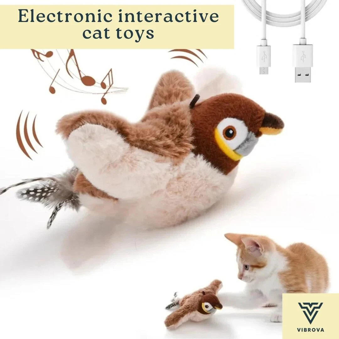 Electronic Interactive Cat Toy - Activated Fun for Cats - Cat Chirping Bird Toy