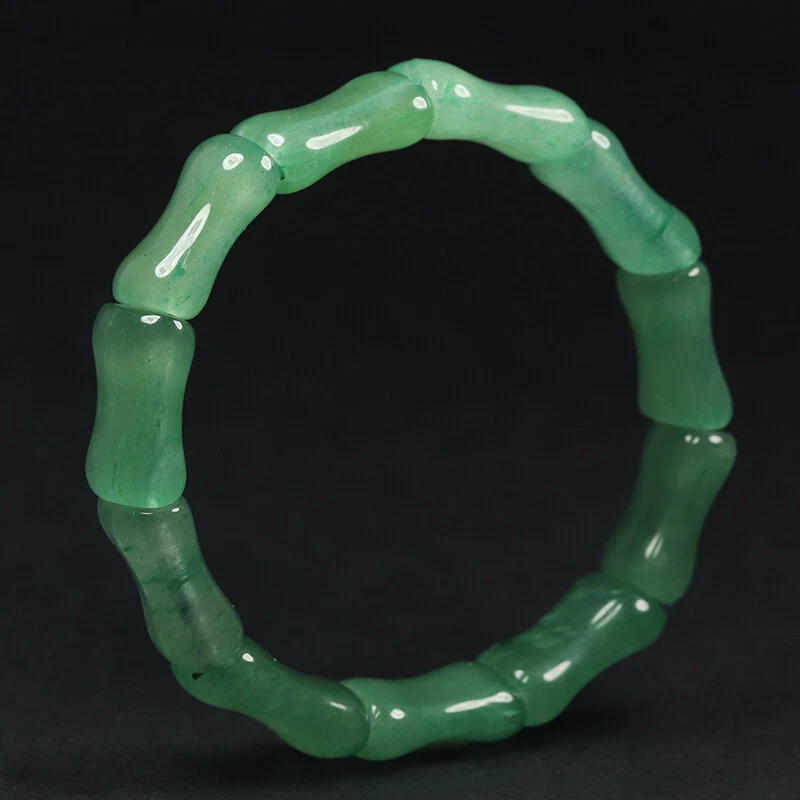 7,5» ручной работы 100% натуральный изумруд зеленый авантюрин нефрит браслет 15050 - Изображение 2 из 4