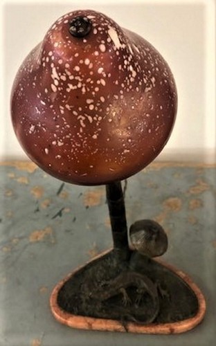 Loetz Jugenstil Art Glass, Bronze & Marble Lamp ‘Fly Agaric Mushroom’, ca. 1900 - Picture 7 of 7