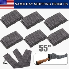 Gray 6 Pack Shotgun / Rifle Socks Hunting Gun Sleeve Silicone Treated Up to 55"