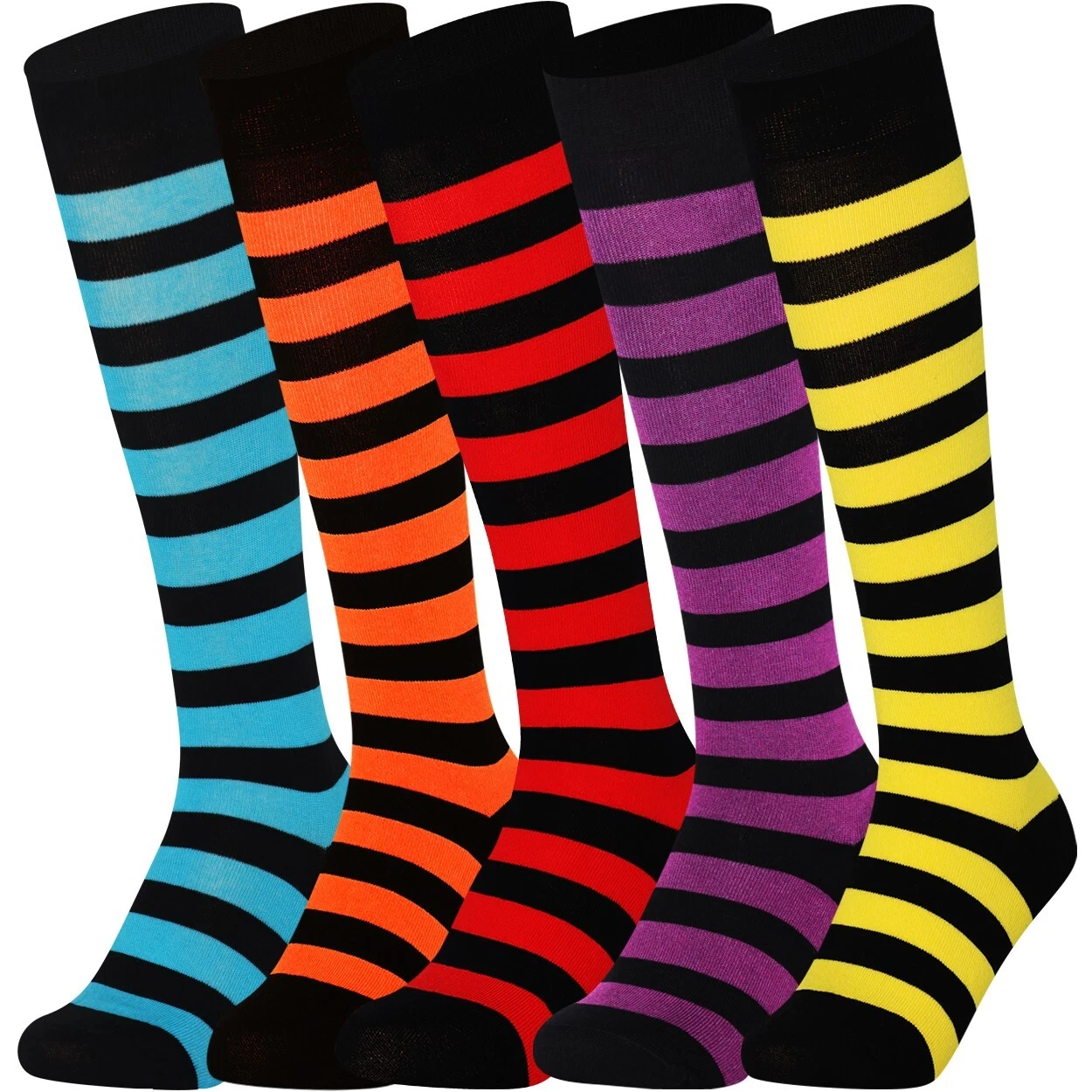 Mysocks 5 Pairs Multi Colour Stripe Knee High Socks