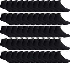 60 PK Yacht & Smith Men's Wholesale Bulk No Show Ankle Socks, Size 10-13 (Black)