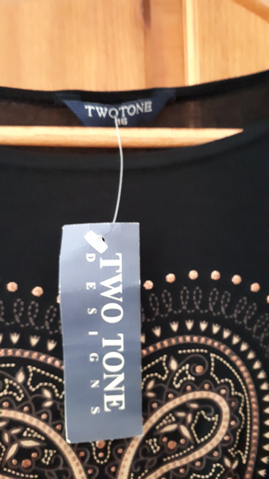 Embellished paisley heart ladies long sleeve tee in black 16 Two Tone Designs image 5