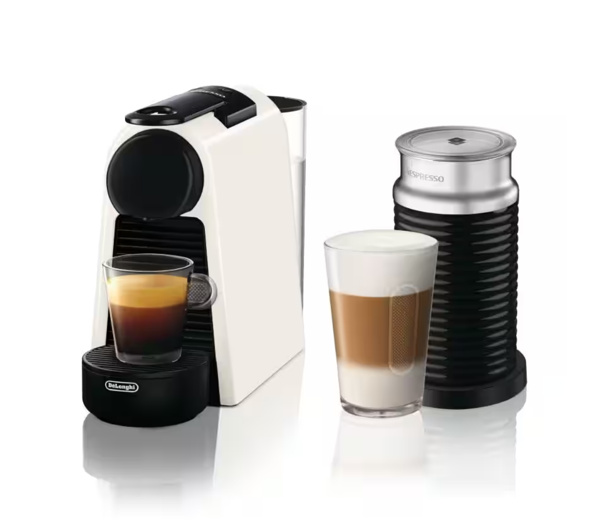 Delonghi Essenza Mini Capsule Coffee Machine with Aeroccino White EN85WAE eBay