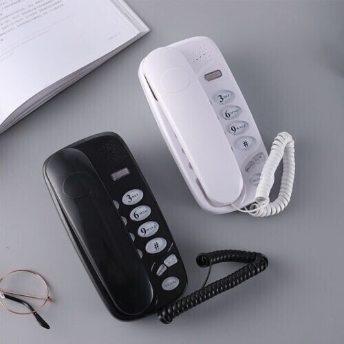 Kompaktowy telefon ścienny dzwoniący telefon stacjonarny do hotelu biura domu - Zdjęcie 3 z 17