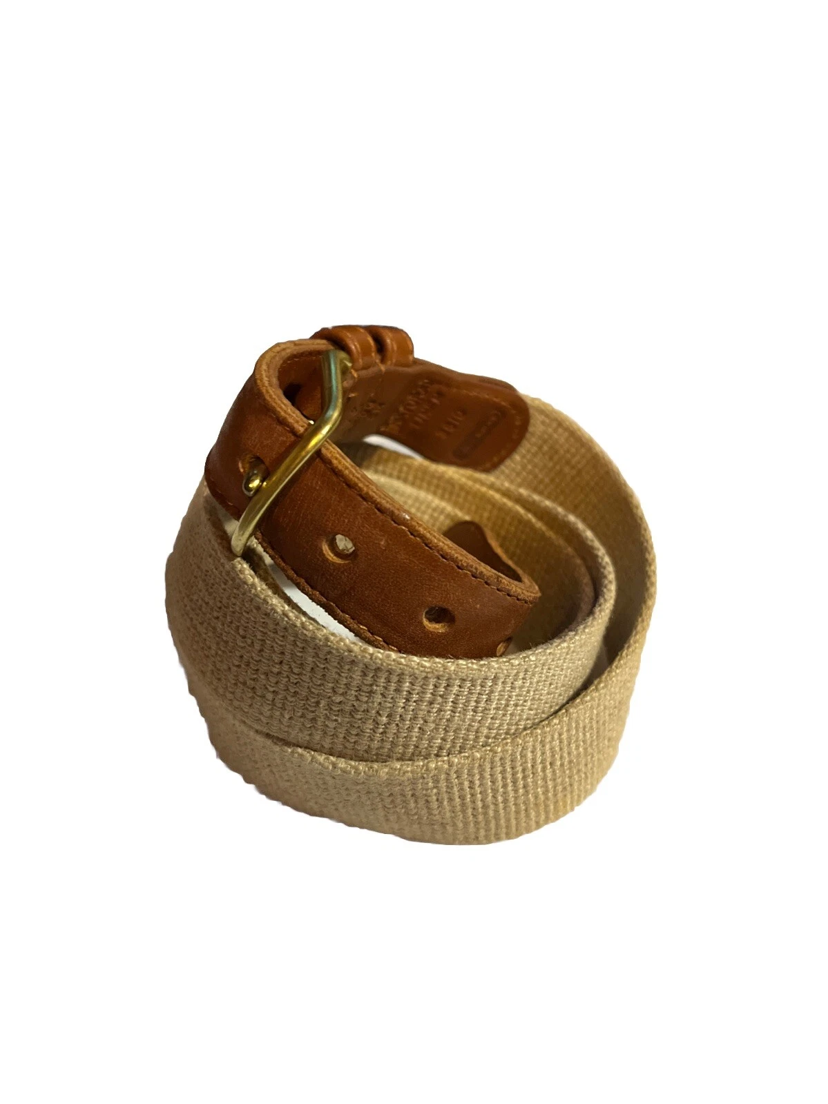 Cintura Coach donna pelle lino marrone larghezza 40 42” 1” abito casual