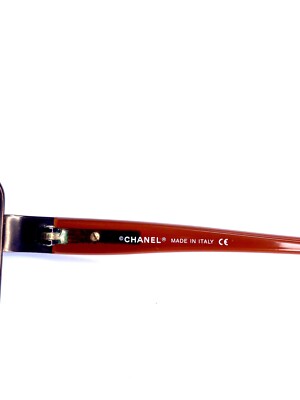VTG CHANEL Brown Rectangle Wrap Sunglasses Made in Italy Y2K 4088