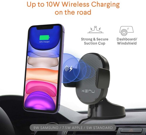 Kenu Airbase Wireless Qi Fast Car Charger Windshield Dash Mount for Smartphones - 第 6/6 張圖片