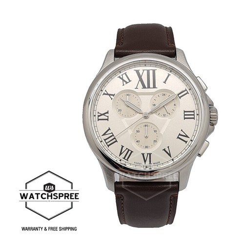 Monty Chronograph Brown Leather Watch 