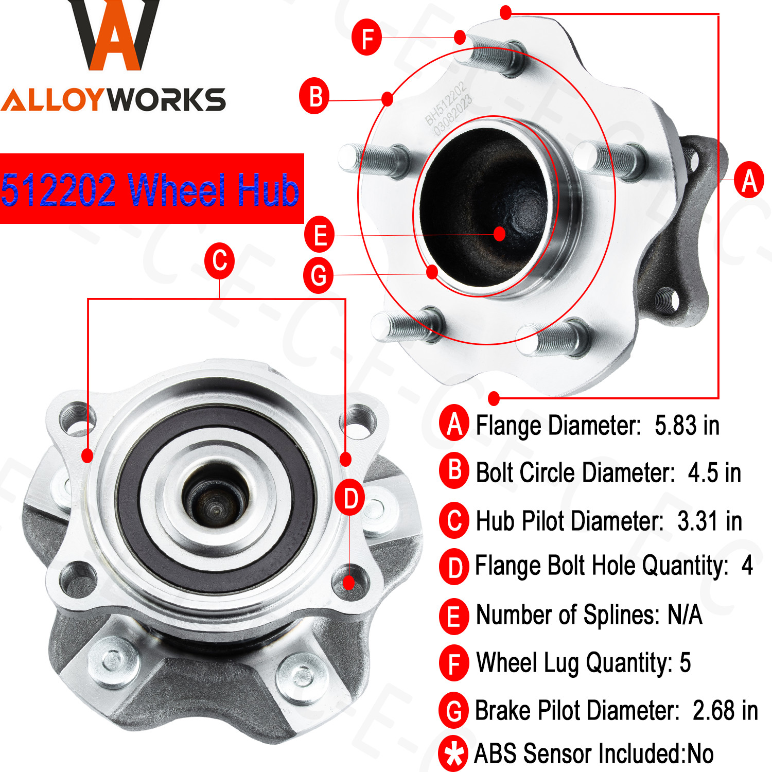 2pcs Rear Wheel Hub Bearing For 2002-2009 Nissan Altima Maxima Quest 512202 thumbnail 2