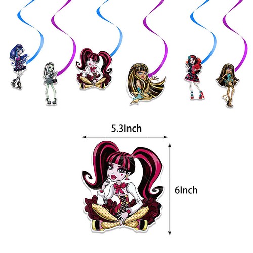 Globos de cumpleaños Monster High School pancarta adornos para pasteles suministros de decoración de fiestas - Imagen 7 de 10
