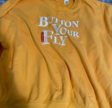 Vintage Adult Large Levi's 501 Button Your Fly Embroidered Sweatshirt 90's Gold