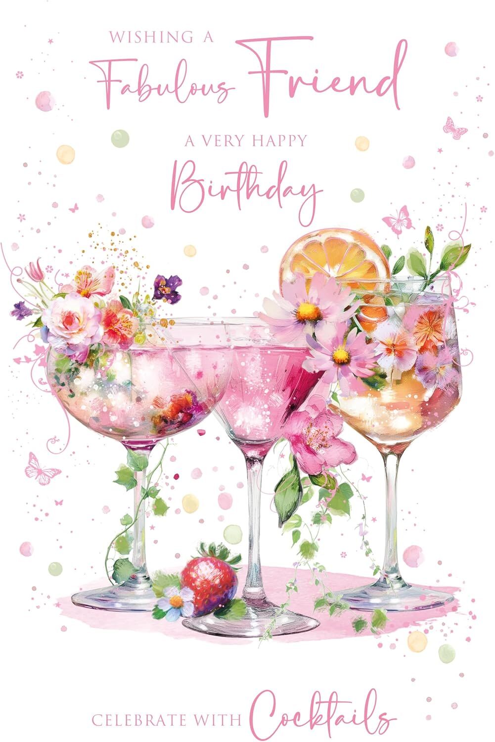 Birthday Card Friend - Foil Finish - Cherry Orchard 5.7"" x 8.3""