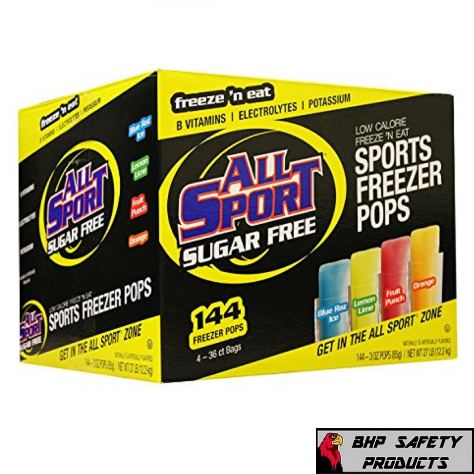 (New) ALL SPORT ZERO HYDRATION FREEZER POPS, SPORTS DRINK VARIETY PACK (144/CASE) (59.95 USD)