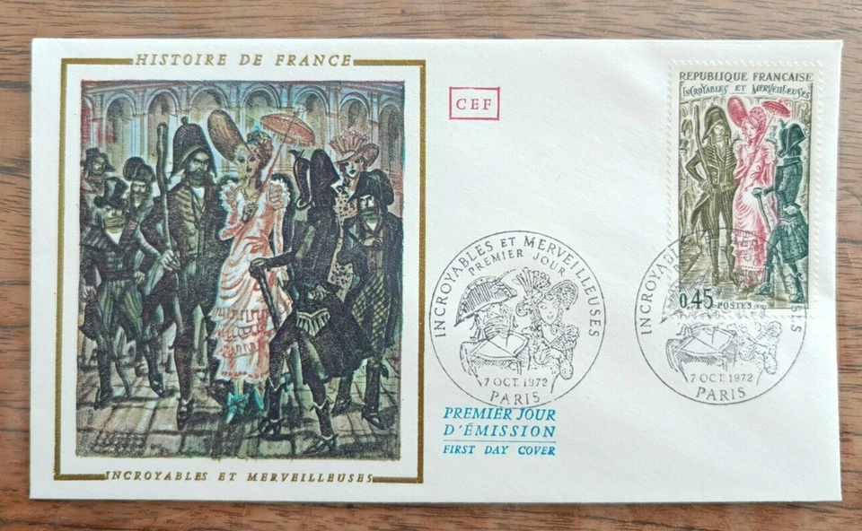 1972 Histoire de France Incroyables et Merveilleuses , enveloppe 1er jour fdc - Photo 1/1