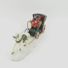 VTG Holiday Time Christmas Village Carriage Accessory- Horse, Driver, Women, Dog