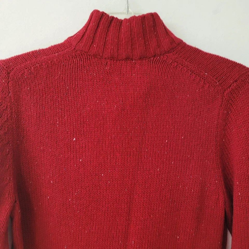 Suéter Nautica Para Hombres M Rojo Mota Trapo Lana De Colección Cuello Simulado Logo Henley Inventario Muerto Foto 4 de 4