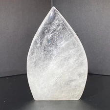 256g Natural White Crystal Obelisk Transparent Quartz Energy Column Reiki