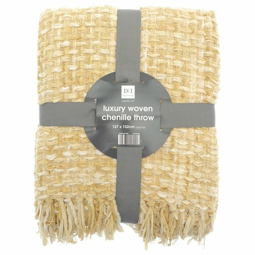 COUNTRY CLUB Woven Chenille Throw Blanket 127 cm x 152 cm - Picture 4 of 7