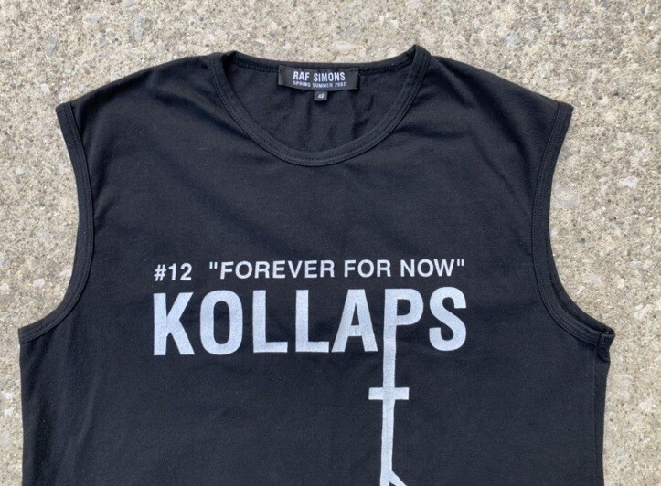 Raf Simons SS2002 Archive Kollaps Tank Top 48/M Black Raf Simons SS2002 Archive Kollaps Tank Top 48/M Black