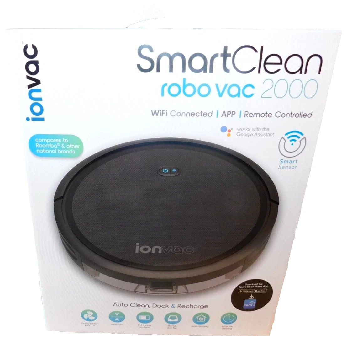 Tzumi IonVac Smart Clean Robo Vac 2000 Black