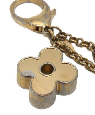 Louis Vuitton M67119 Fleur De Monogram Bag Charm Key Ring Gold LV