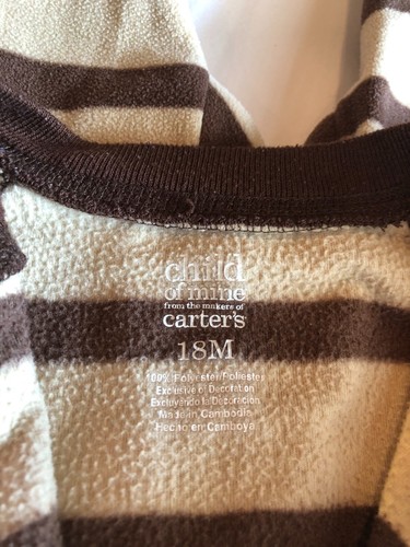 Pijama de una pieza para dormir marrón salvajemente lindo Child of Mine Carters 18 meses - Imagen 4 de 4