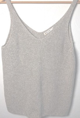 Marine Layer Knit Helena Oatmeal Linen Cotton Tank Top XL Minimalist Coastal