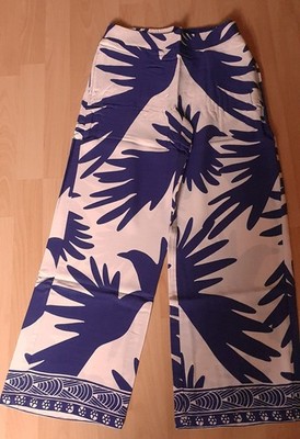 Heine Palazzo-Schlupfhose, Gr. K 17,34 blau/weiß, Dehnbund, Viskose Neu HRE